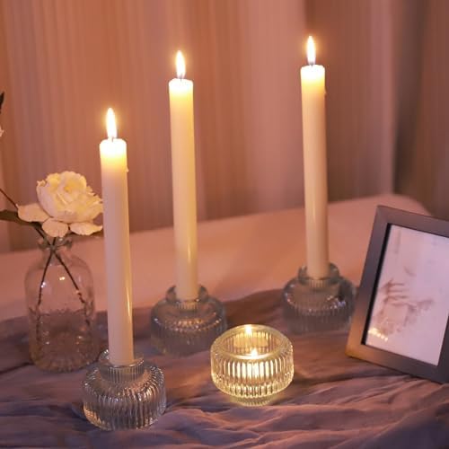 Woho Light Blue Candlestick Holders Set of 4 for Wedding Table Centerpiece - Image 4