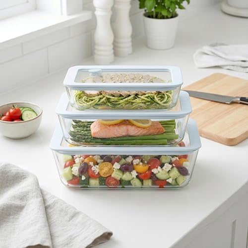 Urban Green Glass Food Container Set with Silicone Glass Lid, 3 Pack, Airtight, LeakProof, 100% Plastic Free, Meal Prep Food Storage Containers - Image 5
