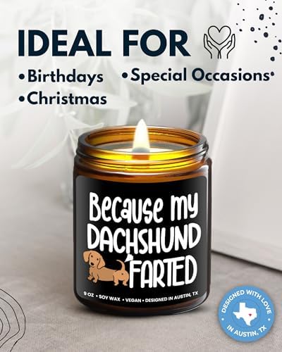 Funny Dachshund Candle, Dachshund Gifts for Women and Men, Unique Funny Pet-Themed Gift Ideas, Best Present for Pet Lovers, Perfect Presents for Dog Mom & Dog Dad, Birthday, Christmas, Gift-Ready - Image 3