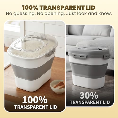 HOYTAMDAR 50Lbs Collapsible Rice Container,Airtight Food Storage container - Image 2