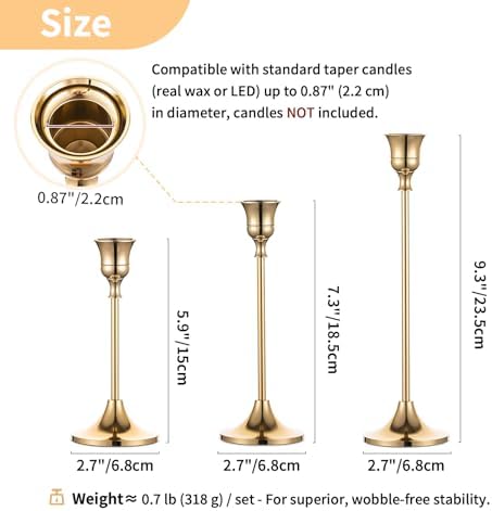 NUPTIO Candlestick Holders Vintage Centerpiece: Gold Antique Moody Decor - Image 5