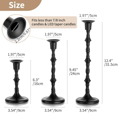 NUPTIO Halloween Candle Holder for Candlestick: Gothic Taper Candleholders - Image 2