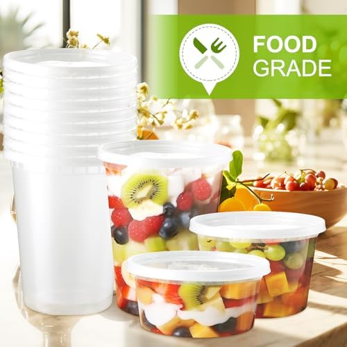 NEEBAKE 60 Set Deli Containers with Lids, 8/16 oz Combo To Go Containers - Image 4