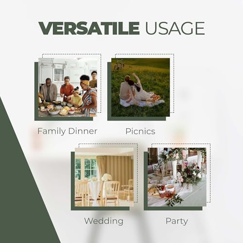 Decorelia Christmas Faux Linen Round Tablecloth, Decorative Fabric Waterproof Texture Farmhouse Table Cloth Cover for Dining Kitchen Party Indoor Outdoor Use (60 Inch, Round (2-4 Seats), Dark Green) - Image 5