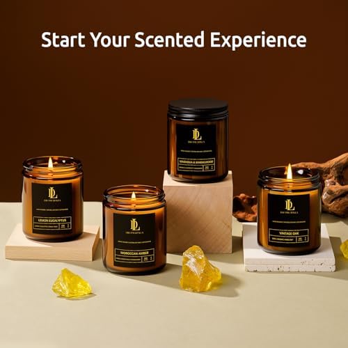 Scented Candles for Men, Moroccan Amber Candle for Home, Soy Wax Candles Gift for Birthday Father's Day Thanksgiving Day Anniversary - Image 5