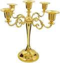 5-Arm Metal Candelabra Candle Holder Table Centerpiece, Gold by Viscacha