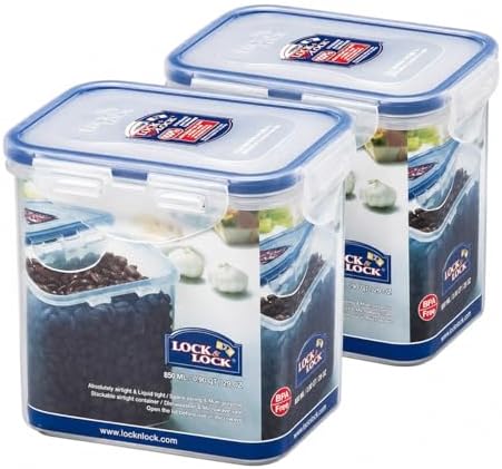 (Pack of 2) Lock & Lock Rectangle Tall Food Storage Container 28.74-oz / 3.59-cup by LocknLock