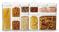 Felli Flip Tite Storage Container with 4 Inch Lid SQUARE & RECTANGLE, Air Tight Ring Seal Top Clear Acrylic Canister Jar, Spice Pasta Cereal Snack Pantry Organizer, Gift Set for Women (10pk, Variety) by Felli