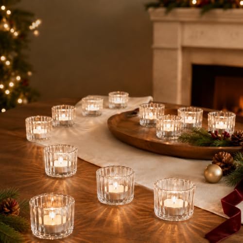 Clear Tea Light Candle Holders Set of 12,2"x 1.4" - Image 4