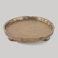 Vintage Cast Iron Pillar Candle Holder Plate, Rustic Brass Candle Tray by SUJUN