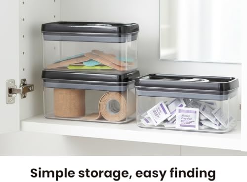 Felli Flip Tite Food Storage Container with Lid 4” RECTANGLE Airtight Ring Flip Lock Top, Stackable Acrylic Canister Set for Kitchen Fridge Pantry Organizer,(1.1 qt) - Image 4