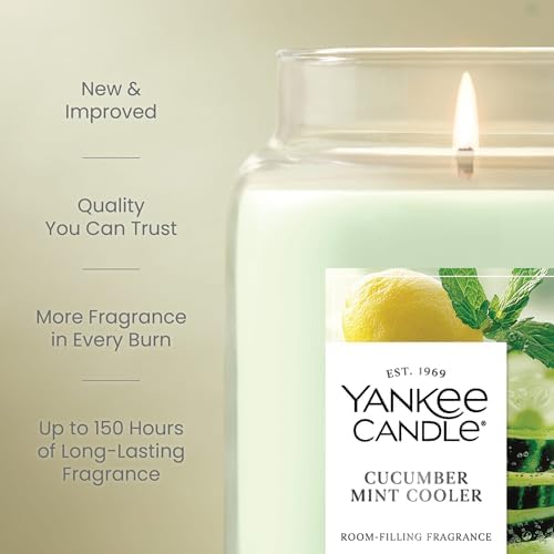 Yankee Candle Cucumber Mint Cooler Scented Candle, 22oz Jar, Large (Pack of 4) - Image 3