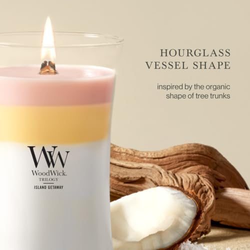 WoodWick Island Getaway Trilogy Tri-Scented Candle, Crackling Wick, 21.5oz - Image 4