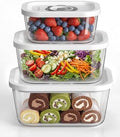 Mehomeli Glass Vacuum Seal Containers, 3-Piece Set, Small Medium Large by Mehomeli