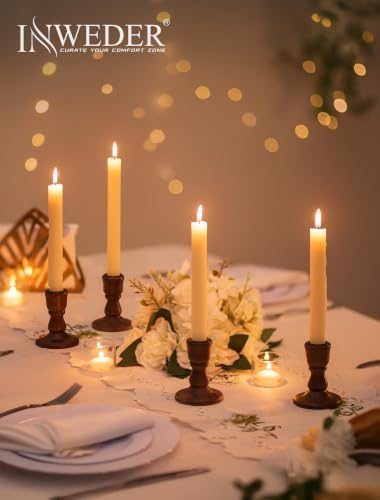 Wooden Candlestick Holders Rustic: Farmhouse Taper Candle Holder - Image 6