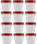 Food Storage Containers, Red, Half Cup Food Storage Containers, 24 Peice Set, Easy Find Lids, 12 Containers, 12 Lids by Utensilux