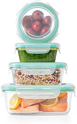 OXO Good Grips Smart Seal 12-Piece Glass Food Storage Container Set - Teal - Image 3