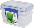 Sistema KLIP IT Rectangular Collection Food Storage Container, 33.8 oz./1 L, Clear/Blue, 2 Count by Sistema