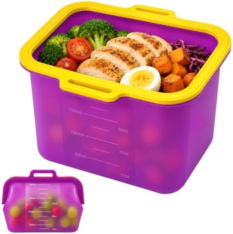 68 oz Magnetic Fast Seal Reusable Silicone Food Storage Bag, JOCXSPI by JOCXSPI