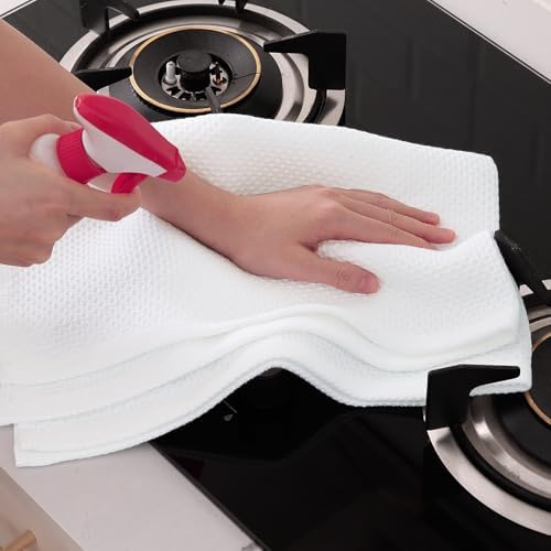 Homaxy 100% Cotton Oversized Waffle Weave Kitchen Towels 6-Pack, White - Image 5