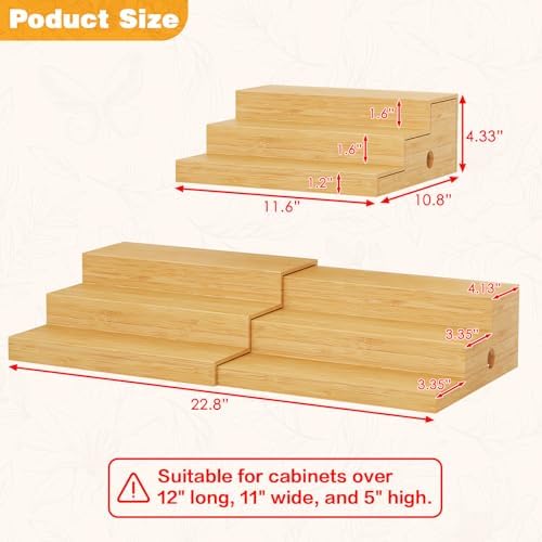 2-Pack Expandable Bamboo Can Organizer for Pantry Display, Holds 48 Cans - Image 6