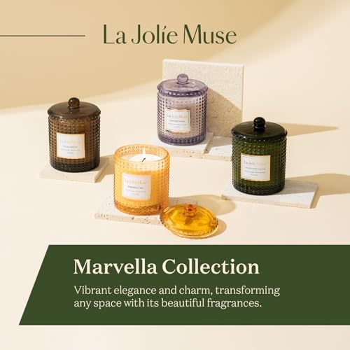 LA JOLIE MUSE Woody Jasmine Scented Candle for Home,Natural Soy Wax 55 Hrs - Image 6