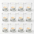 Letine 12-Pack Unscented Tea Light Candles & Glass Votive Holder by LETINE