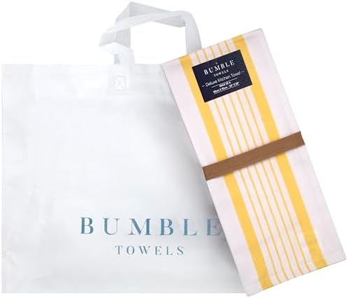 Premium Kitchen Towels 6 Pack 100% Cotton 20"x28" Dish Towels Yellow Stripe - Image 6
