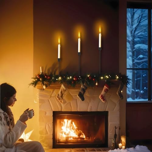 ChefBee 3PCS Black Tall Taper & Pillar Candle Candlestick Holder - Image 7