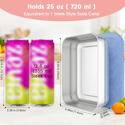 Caperci 25oz Stainless Steel Food Containers, 3-Pack Bento Lunch Box with Silicone Lids, Leak-Proof Reusable Meal Prep Container for Sandwiches & Snacks, BPA-Free (720ML) - Image 2
