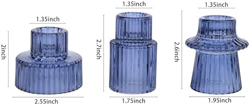Vixdonos Glass Candlestick Holders Tealight Candle Holders for Table Centerpieces, Wedding Decor and Dinner Party (6 Pcs, Dark Blue) - Image 2
