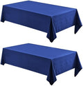 Veblandy 2 Pack Rectangle Tablecloth, 52x70 inch, Water Resistant Wrinkle Free Linen Textured Table Cloth Washable, Decorative Fabric Table Cover for Dining, Party and Camping, Royal Blue by Veblandy
