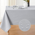 Veblandy Textured Rectangle Tablecloth 52x70 inch Table Cloth Water Resistant Wrinkle Free Spill-Proof, Decorative Fabric Table Cover Washable for Banquet Parties Event Holiday Dinner, Light Grey by Veblandy