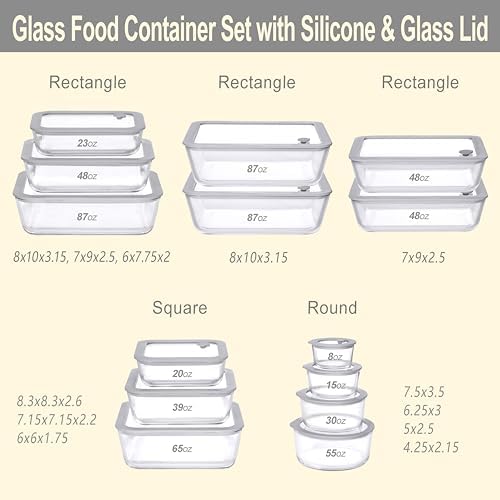 Glass Food Containers with Glass Lid, Microwave Safe Food Storage Container Set, 2 Pack of 48oz, Large Size Meal Prep Storage Set with Airtight Leak Proof Lid. - Image 3