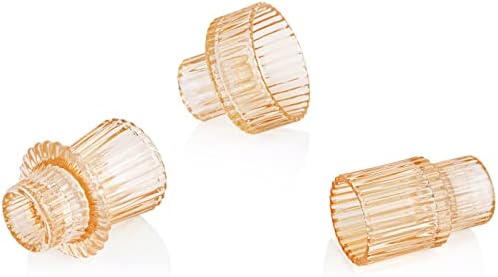 Vixdonos Glass Candlestick Holders Tealight Candle Holders for Table Centerpieces, Wedding Decor and Dinner Party (6 Pcs, Yellow) - Image 3
