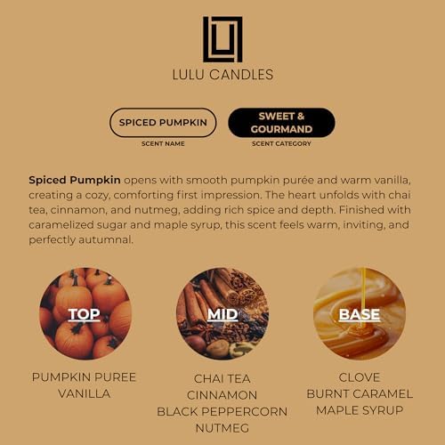Lulu Candles | Spiced Pumpkin | Smells Like Pumpkin & Chai | Luxury Scented Soy Jar Candle | Hand Poured in The USA | Highly Scented Long Lasting (9 Oz.) - Image 3