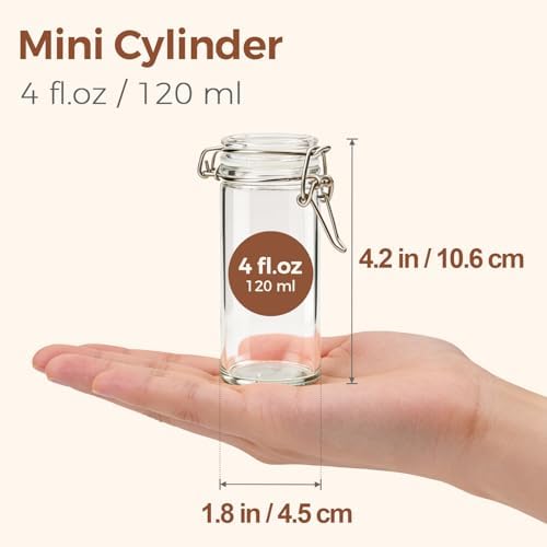 ComSaf Small Glass Spice Jars with Airtight Lids 4 oz 12 Pack with Labels - Image 2