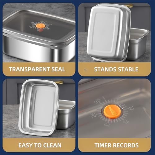 10 Pack Stainless Steel Food Storage Containers with Airtight Leak-Proof Lids, 34oz Reusable Meal Prep Lunch Boxes, Freezer & Dishwasher Safe Metal Containers for Leftovers & Snacks - Image 6