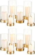Hewory Hurricane Candle Holder for Pillar Candles: 12Pcs Gold Candle Holder by Hewory