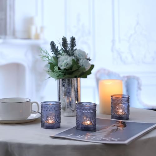24 Pcs Navy Blue Votive Candle Holders for Christmas Table Centerpieces, - Image 5
