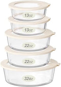 Urban Green Glass Food Storage Containers with Glass Lids, Microwave Safe Food Container Set, Aitight Meal Prep Container Set, LeakProof, 100% Plastic Free, 5 Pack by LiveaLifeEasierandGreener