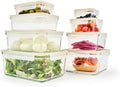 Glasslock Sens 16Pcs Glass Food Storage Set – Airtight & Leakproof, 8 Different Sizes, Anti Slip Lid, Microwave & Oven Safe, Perfect for Meal prep, Lunch Box, Nestable & Stackable, Pantry Storage by Glasslock