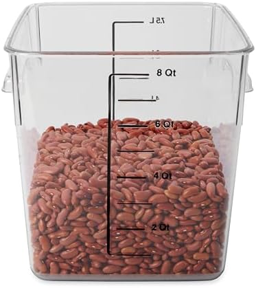 Rubbermaid Commercial Products Space Saving Square Food Storage Container 8 Quart Clear for Kitchen/Sous Vide/Meal Prep - Image 4