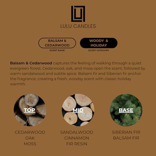Lulu Candles | Balsam & Cedarwood | Smells Like Fresh Fir | Luxury Scented Soy Jar Candle | Hand Poured in The USA | Highly Scented Long Lasting (9 Oz.) - Image 3