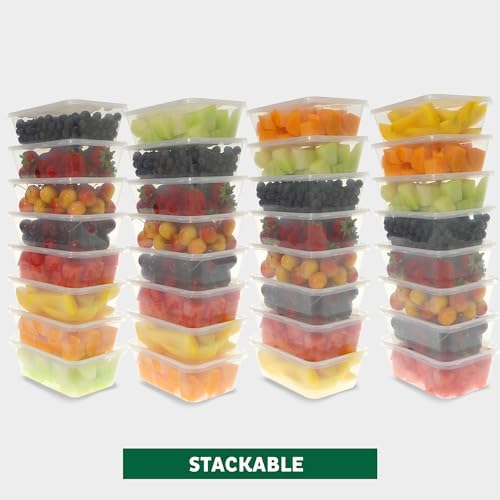 Freshware Food Storage Containers [50 Set] 25 oz Plastic Deli Containers with Lids, Slime, Soup, Meal Prep Containers, BPA Free, Stackable, Leakproof, Microwave, Dishwasher and Freezer Safe - Image 5