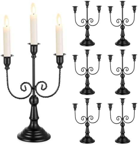 Sziqiqi Halloween Candelabra Candle Holder: 3 Arms Black Candelabra by SZIQIQI
