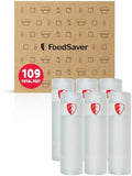 FoodSaver Vacuum Sealer Rolls, 6 Pack 8" x 13.3' Rolls (80 Total Feet), BPA-Free Custom Size Storage Bags for Food, Sous Vide, and Meal Prep by FoodSaver