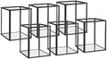 Phosphor Set of 6 PCS Small Glass Hurricane Camdle Holder, Black Candle Holder for Wedding, Party, Holiday. by PHOSPHOR