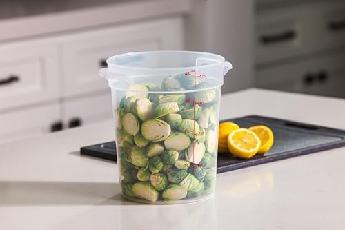 Cambro Food Storage Containers with Lids (BPA-Free) - 4 Quart - Food Grade Buckets with Lids (4 Pack) - For Dough Proofing and Brining (Translucent) - Image 4