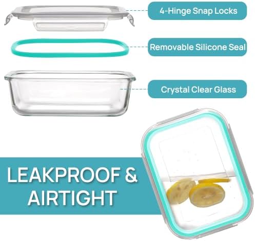 Vtopmart 12 Pack Glass Food Storage Containers with Lids Green - Image 6